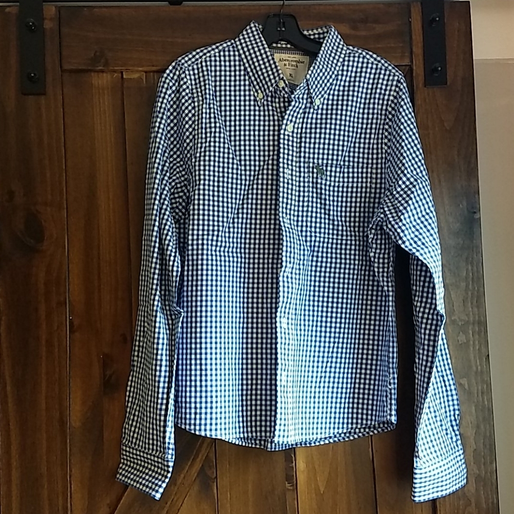 Men's A&F plaid dress shirt, XL